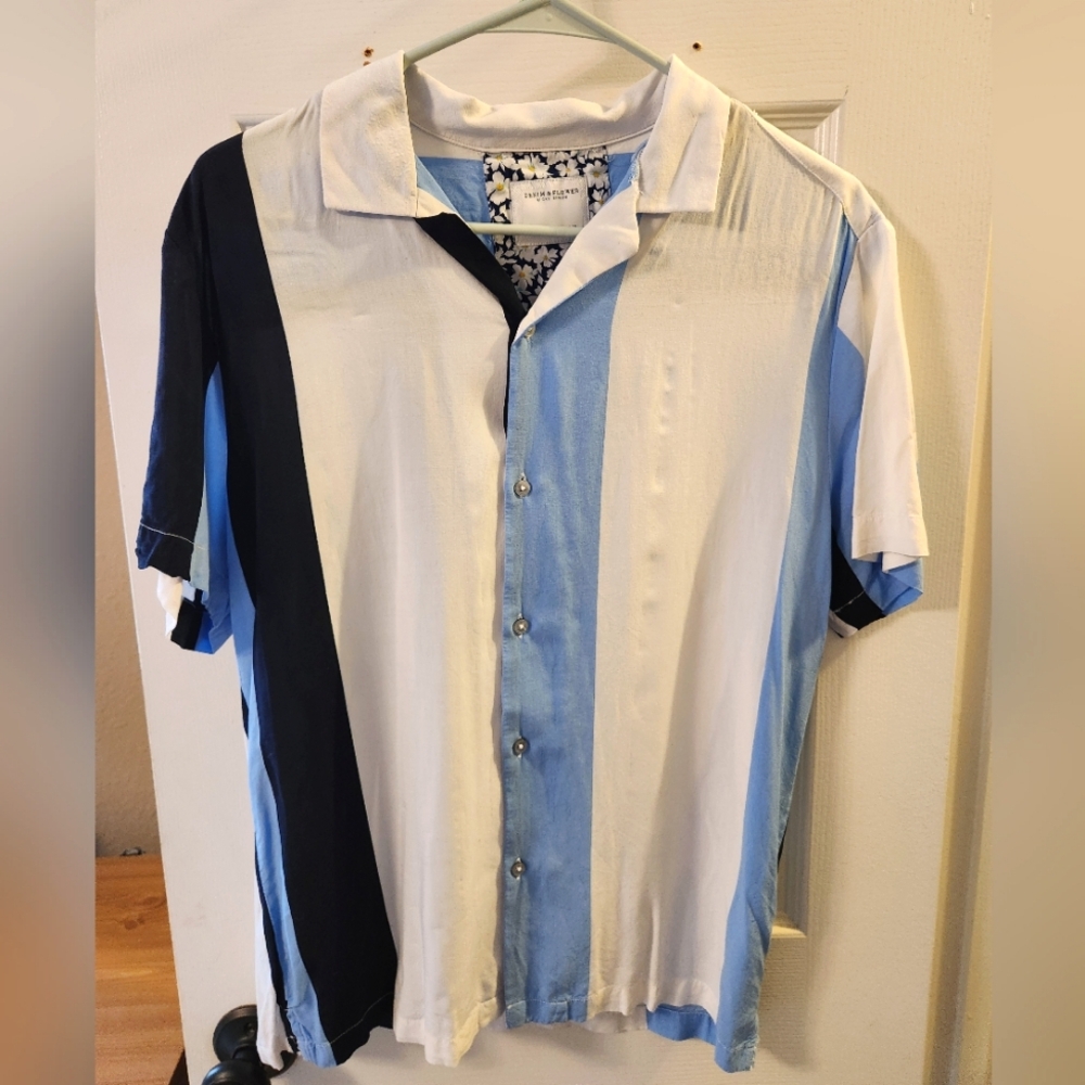 Denim & Flower | Mens Striped Button-up M